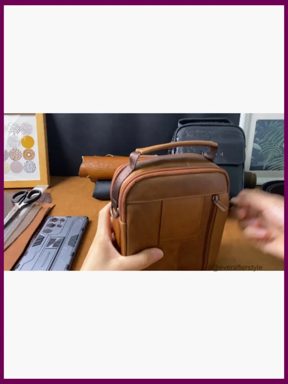 Genuine Leather Phone Pouch for Belt Crossbody Purse Fanny Pack